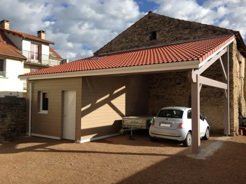 Extension carport sur bâti ancien