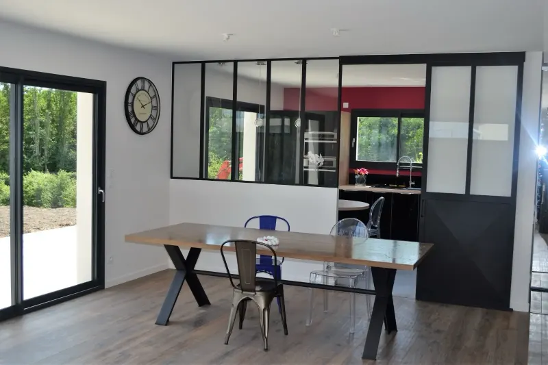 Cuisine ouverte verrière atelier